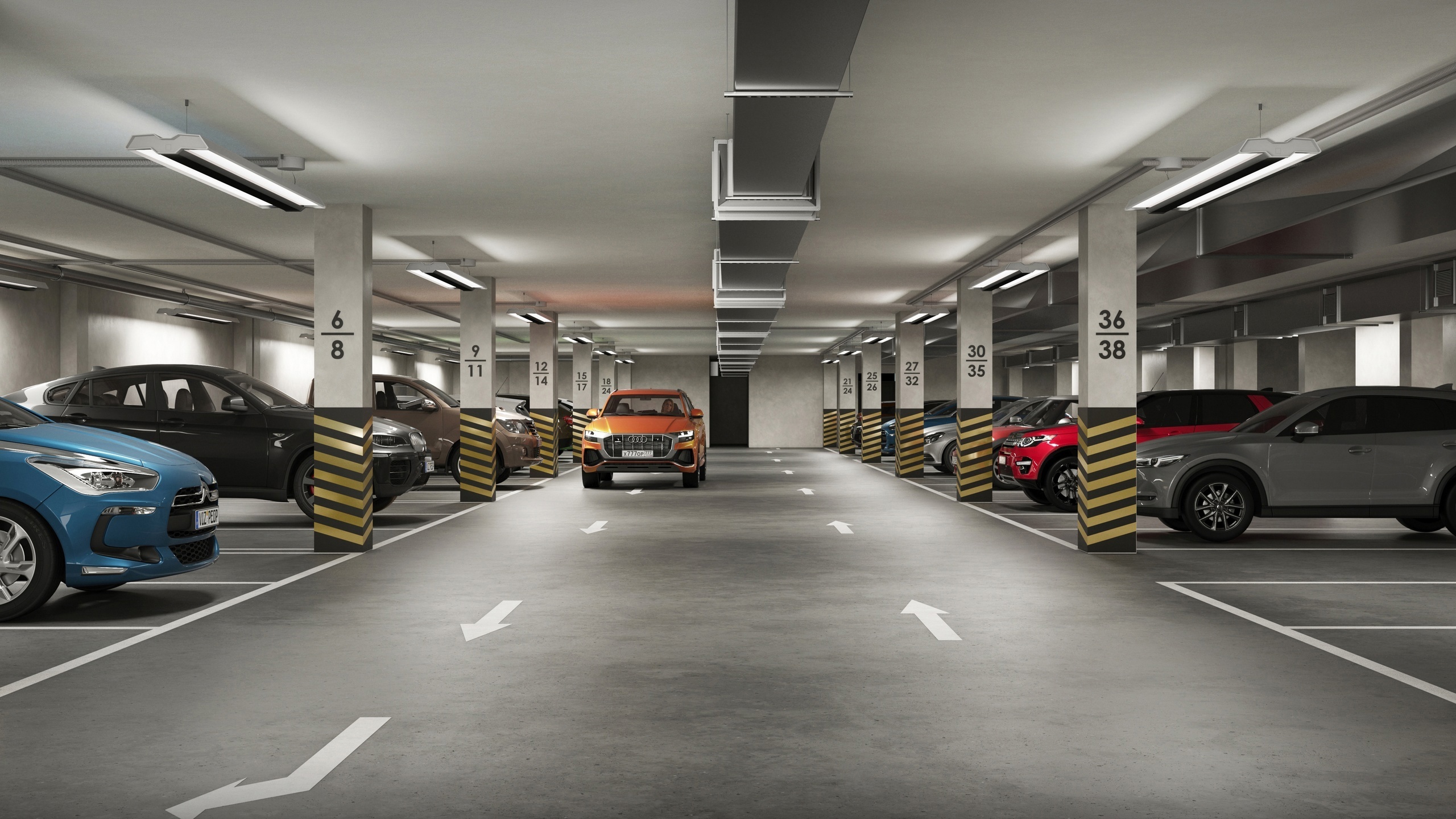 В подземном паркинге дом «Бенуа» осталось всего 3 свободных места